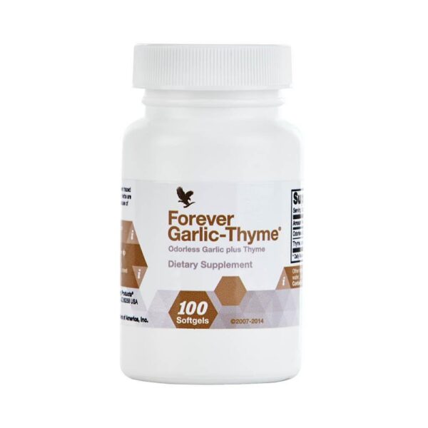 Forever Garlic-Thyme Odorless 100 Softgels - Supports Cardiovascular Health & Immune Function - Gluten Free