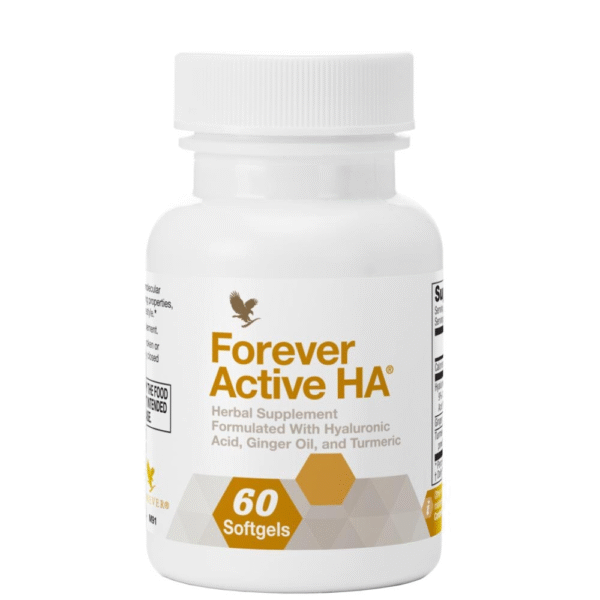 Forever Active HA - Advanced Joint Support with Hyaluronic Acid, Ginger Oil & Turmeric - 60 Softgels - Gluten-Free Formula