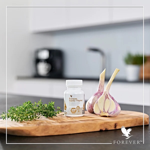Forever Garlic-Thyme Odorless 100 Softgels - Supports Cardiovascular Health & Immune Function - Gluten Free