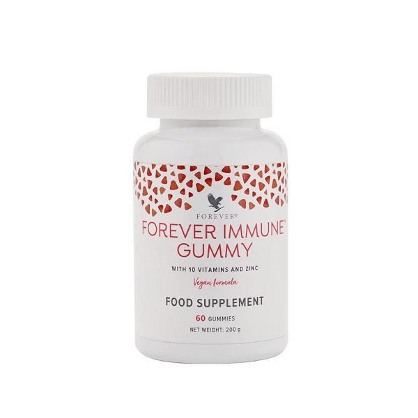 Forever Immune Gummy - Youth Formula with 10 Vitamins & Zinc - Vegan Dietary Supplement - 60 Gummies