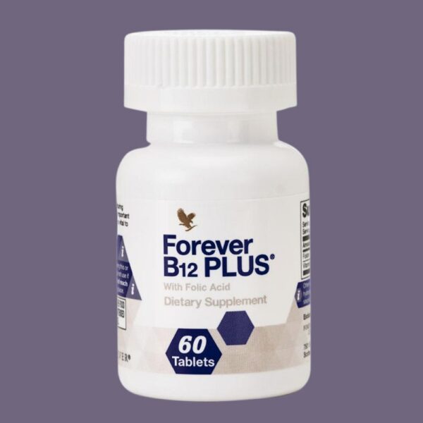 Forever B12 Plus - 60 Tablets with Vitamin B12 & Folic Acid - Essential for Daily Health Needs - Healthcare & Fitness Product from US