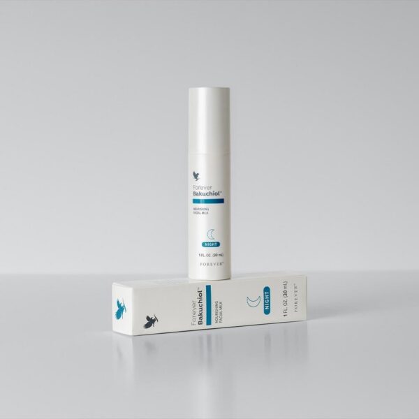Forever Bakuchiol Nourishing Facial Milk 1 FL OZ 30 mL Day Use US Made with Vitamin C for Enhanced Skin Brightness