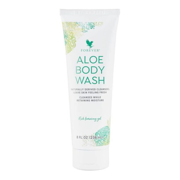 Forever Aloe Body Wash - Gentle & Powerful Cleansing with Aloe, Sulfate-Free, pH Balanced, Vitamins A C E, Rich Foam, 8 fl oz, Argan Oil & Jojoba Extract