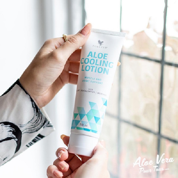 Forever Aloe Cooling Lotion 4 FL OZ Refreshing Massage Lotion with Aloe Eucalyptus Menthol Hyaluronic Acid