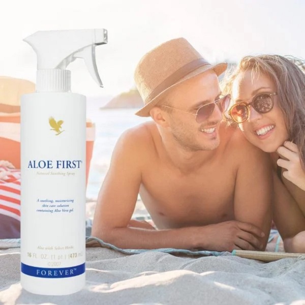 Forever Aloe First Spray - Fast-Acting Soothing Power for Skin & Hair pH-Balanced Formula with Aloe Vera & Plant Extracts Vegetarian Gluten-Free - Bee