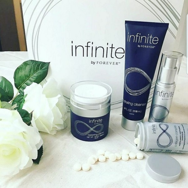 Forever Infinite Advanced Skincare Set - Hydrating Cleanser, Restoring Serum, Nourishing Cream & Vital Complex