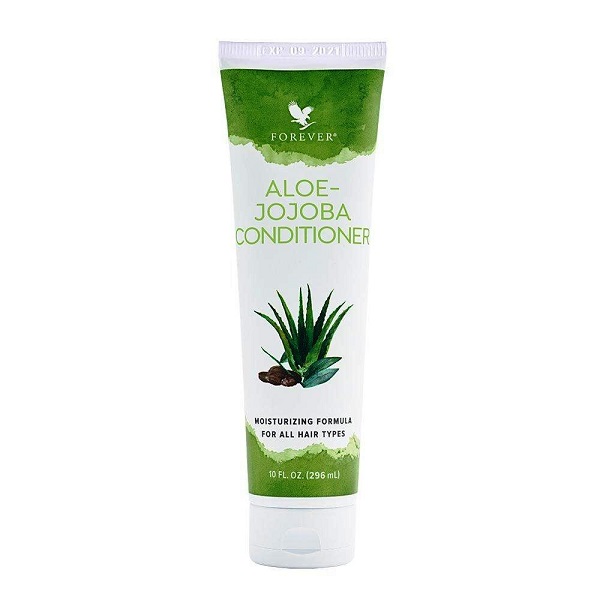 Forever Aloe-Jojoba Conditioner - Deep Cleansing & Nourishing for All Hair Types - Gentle on Scalp - Moisturizing Formula with Aloe Vera & Jojoba Oil - 10 fl oz - Gluten-Free