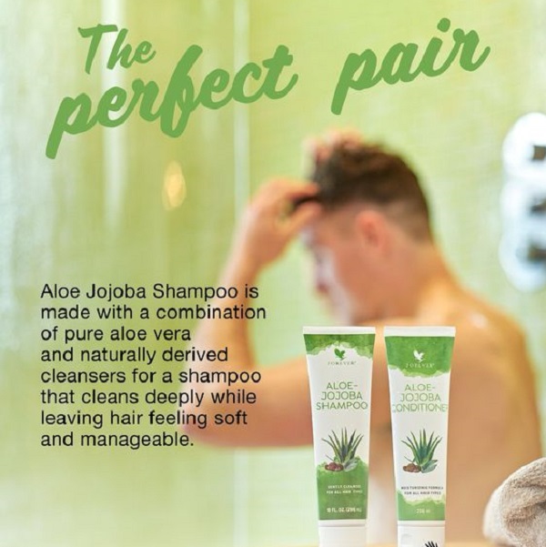 Forever Aloe-Jojoba Conditioner - Deep Cleansing & Nourishing for All Hair Types - Gentle on Scalp - Moisturizing Formula with Aloe Vera & Jojoba Oil - 10 fl oz - Gluten-Free