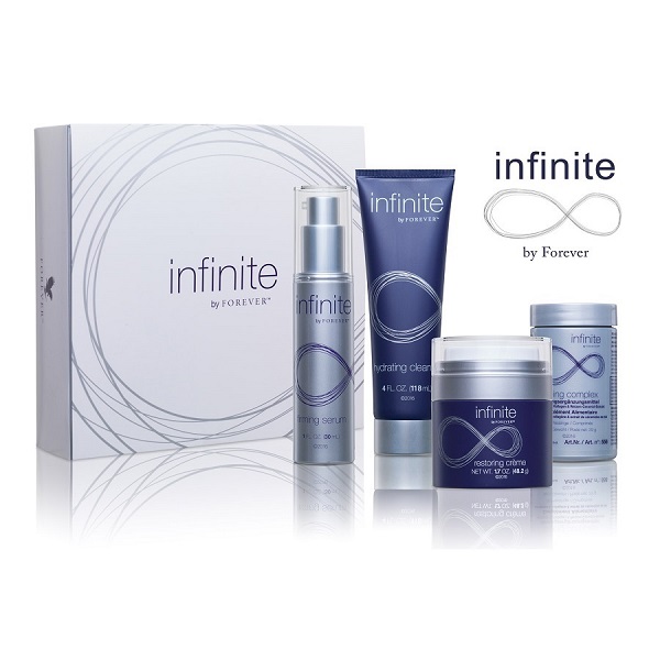 Forever Infinite Advanced Skincare Set - Hydrating Cleanser, Restoring Serum, Nourishing Cream & Vital Complex