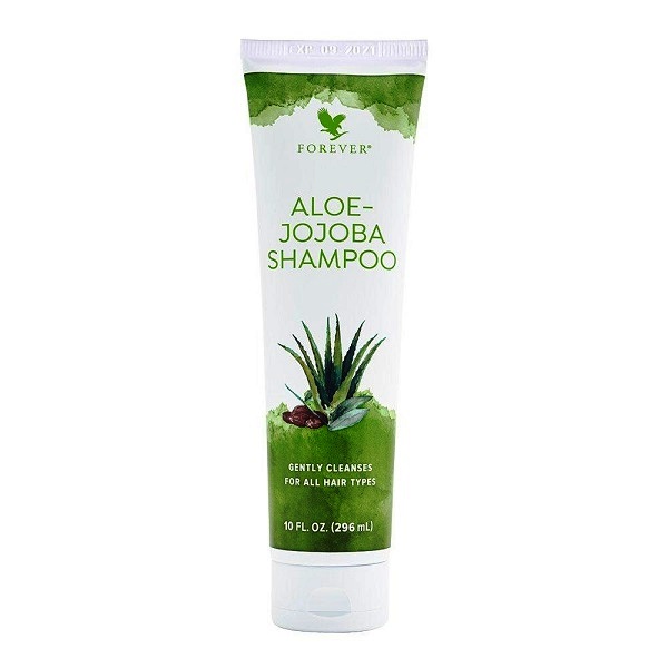 Forever Aloe-Jojoba Shampoo - Deep Cleansing & Nourishing for All Hair Types - Gentle on Scalp - Natural Lather - Gluten Free - Vegan & Vegetarian Friendly - 10 FL OZ - Hydrate & Moisturize
