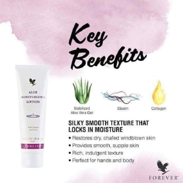 Forever Aloe Moisturizing Lotion with Collagen & Elastin for Silky Smooth Skin 4 fl oz 118 ml Gluten-Free Formula