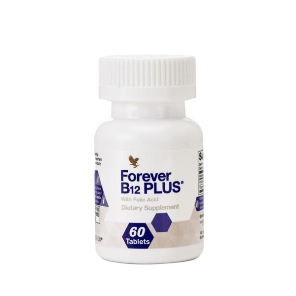 Forever B12 Plus - 60 Tablets with Vitamin B12 & Folic Acid - Essential for Daily Health Needs - Healthcare & Fitness Product from US