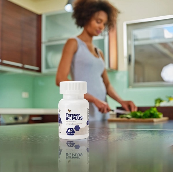 Forever B12 Plus - 60 Tablets with Vitamin B12 & Folic Acid - Essential for Daily Health Needs - Healthcare & Fitness Product from US