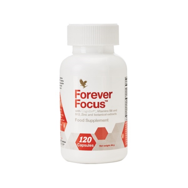 Forever Focus Food Supplement with Cognizin Citicoline Vitamins B6 & B12 120 Capsules for Mental Clarity Concentration and Brain Energy