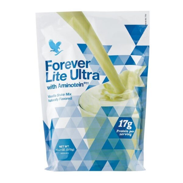 Forever Lite Ultra Vanilla Shake Mix - 17g Protein, Gluten-Free, Low Carb, 13.2 Oz - 375 g
