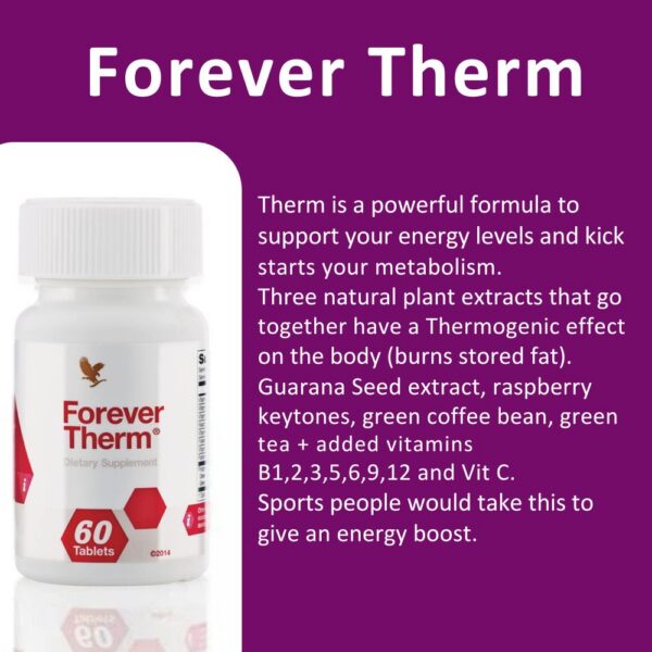 Forever Therm Dietary Supplement 60 Tablets US Attribute 2014 Edition Edible Vitamin for Healthcare and Fitness