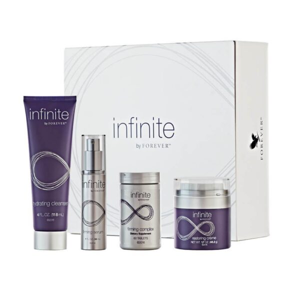 Forever Infinite Advanced Skincare Set - Hydrating Cleanser, Restoring Serum, Nourishing Cream & Vital Complex