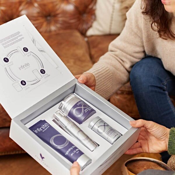 Forever Infinite Advanced Skincare Set - Hydrating Cleanser, Restoring Serum, Nourishing Cream & Vital Complex