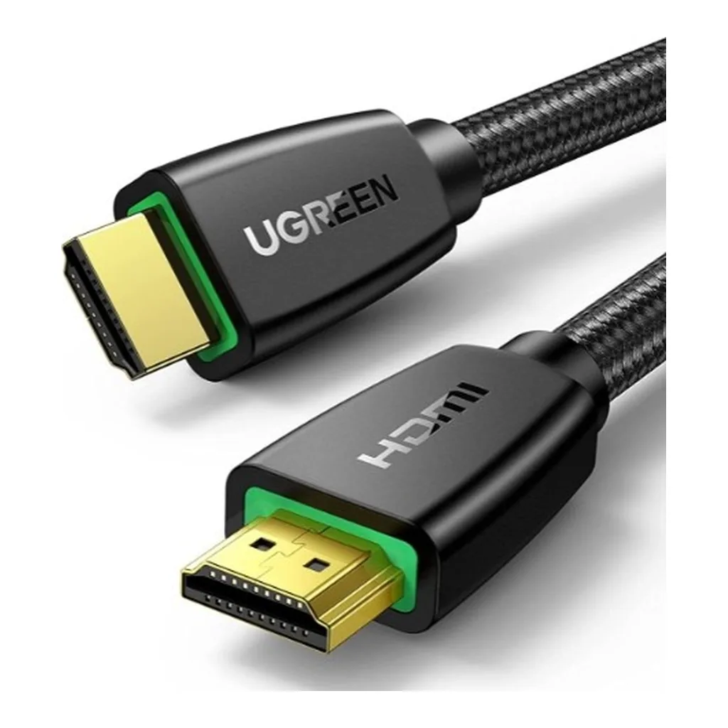 00b4ff16a541cf67a6a5a3459a675ded-hi.jpg UGREEN HDMI TO HDMI Male Cable, 4K @ 60Hz UHD Resolution Support, 18Gbps Data Transfer Rate with Ethernet Support, Gold-Plated Connector, Braided Cable, 3 Meter Cable Length, Black