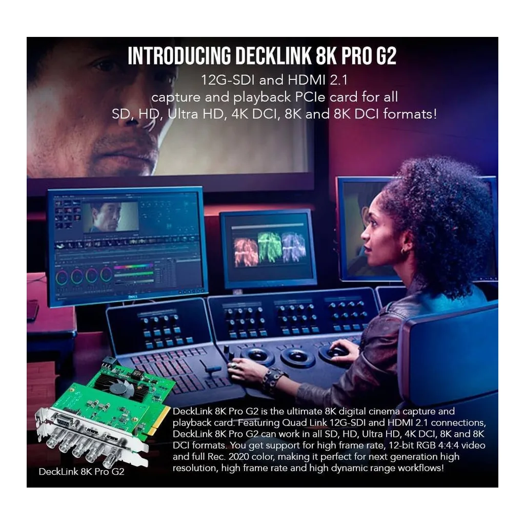 Blackmagic Design DeckLink 8K Pro G2 PCIe Capture and Playback Card | BDLKHCPRO8K12GG2 - Image 2 Blackmagic Design DeckLink 8K Pro G2 PCIe Capture and Playback Card | BDLKHCPRO8K12GG2