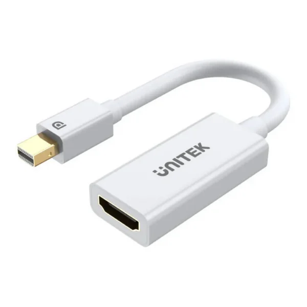 015f5693784aec163ec2edd1c4224bc1-hi.jpg Unitek 4K 30Hz Mini DisplayPort to HDMI 1.4 Adapter, 4K Ultra HD Resolution, HDMI Female Downstream, Mini DisplayPort Male Upstream, Plug And Play, 20cm Cable Length, White | Y-6331
