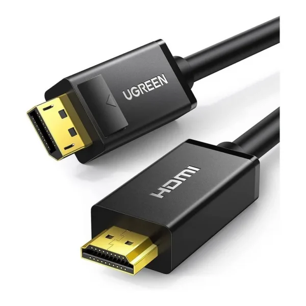 01aac2c3573a13d0dc71a9cd053b5986-hi.jpg UGREEN Display Port to HDMI Port Cable, 4K High Definition Display, Gold-Plated Connectors, Tinned Copper Wire, Aluminum Foil & Braid, Durable PVC Case, 1 Meter Length, Black