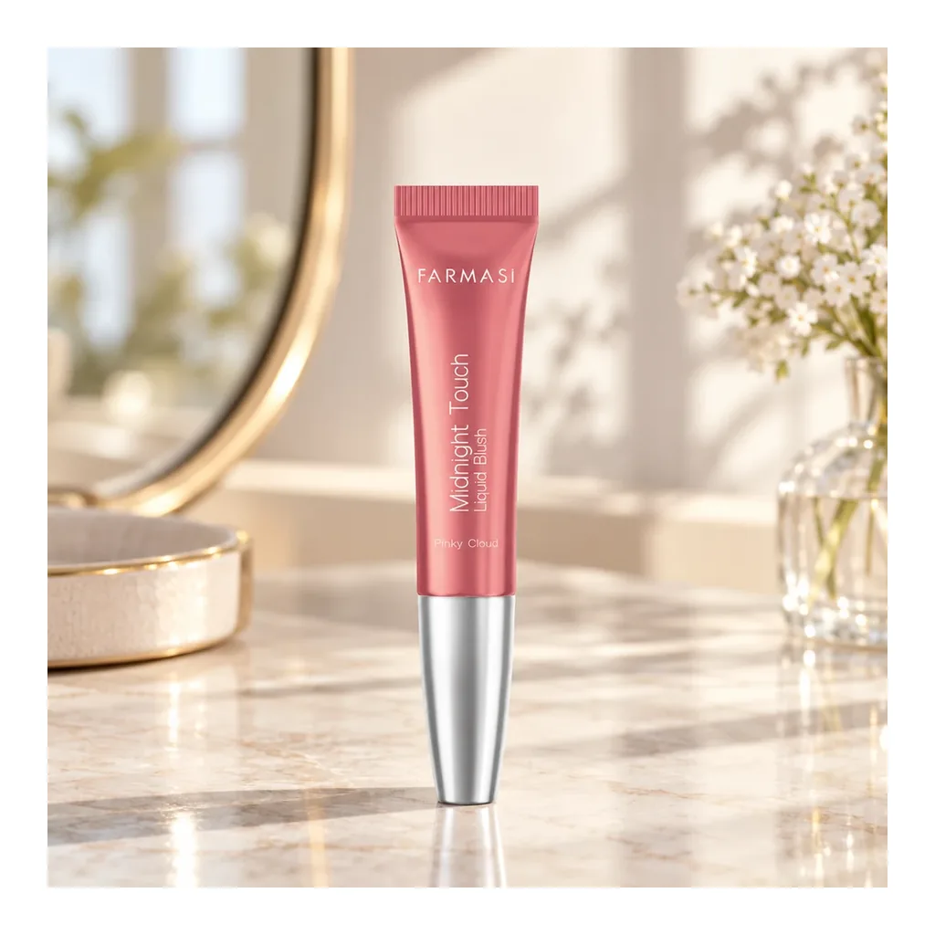 Farmasi Midnight Touch Blush — Product in a vanity setting Farmasi Midnight Touch Blush, product in a vanity setting
