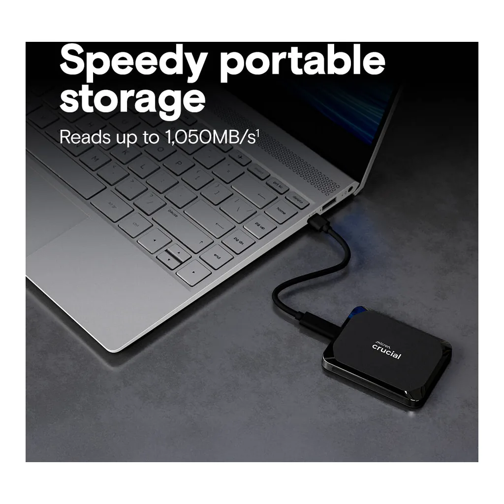 04184603d99004d02e331f9bb822ebc0-hi.jpg Crucial X9 Portable SSD, 2TB Capacity, 1050 MB/s Sequential Read, USB 3.2 Gen-2 (10Gb/s) Interface, Black | CT2000X9SSD9