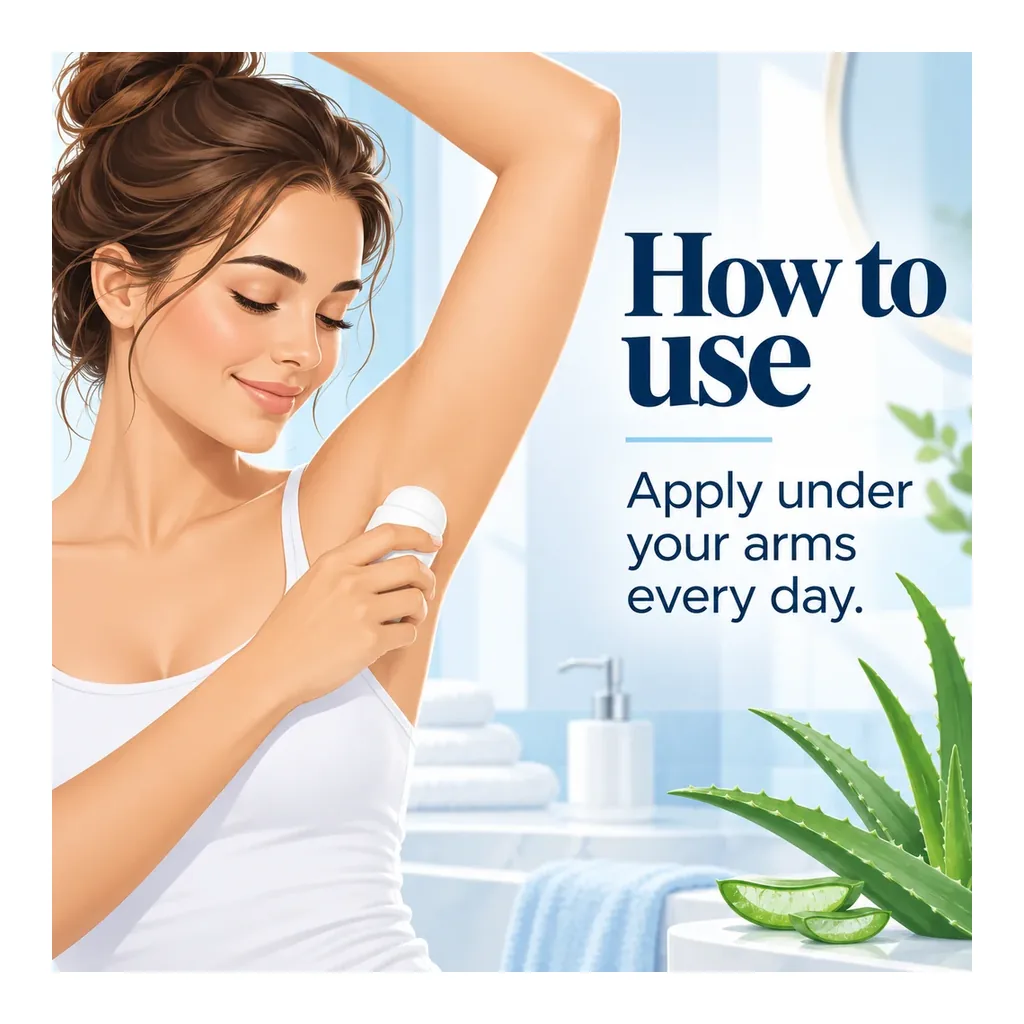 Forever Aloe Ever-Shield — Daily use Illustrated daily underarm application of deodorant