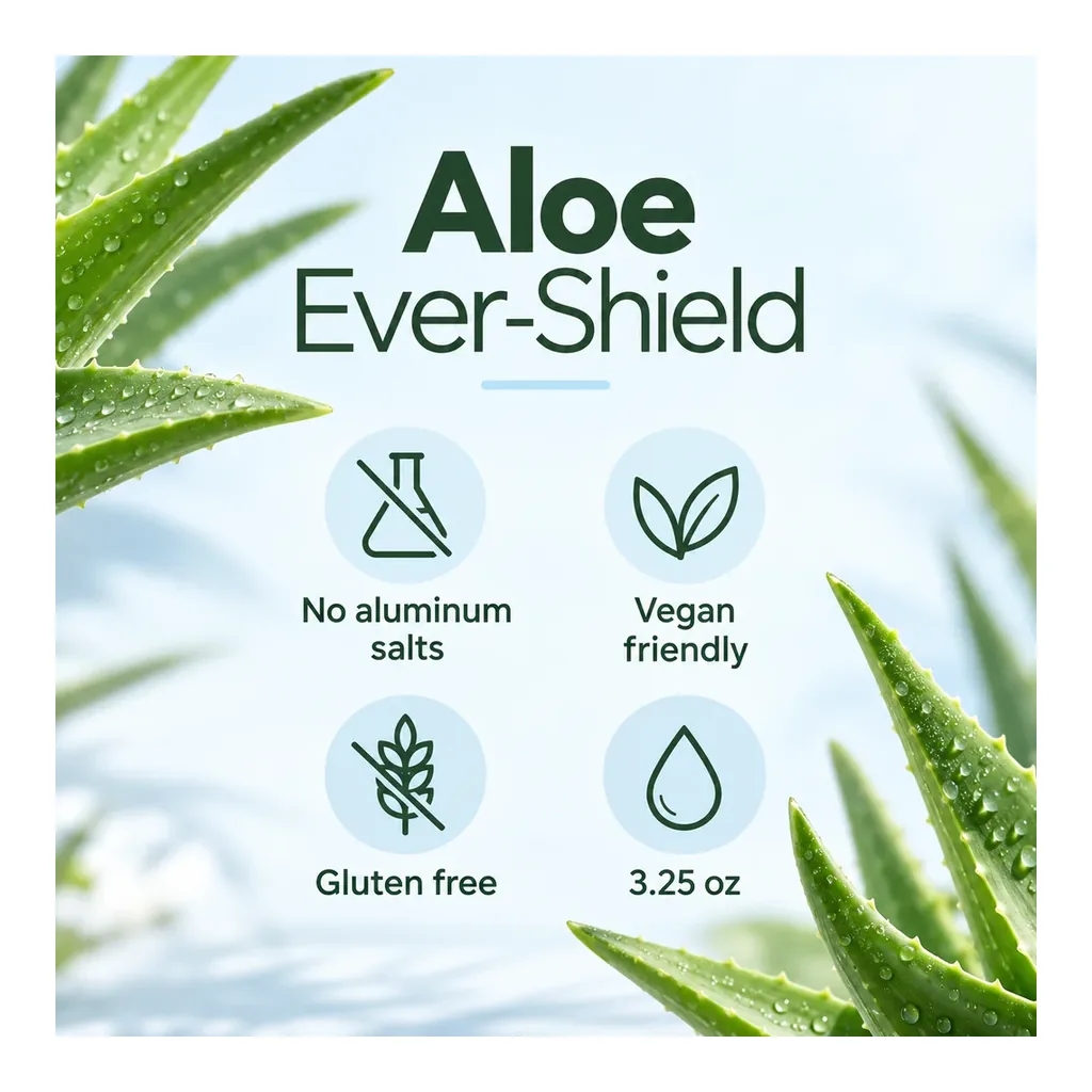 Forever Aloe Ever-Shield — Features Verified Aloe Ever-Shield features including vegan friendly and 3.25 oz