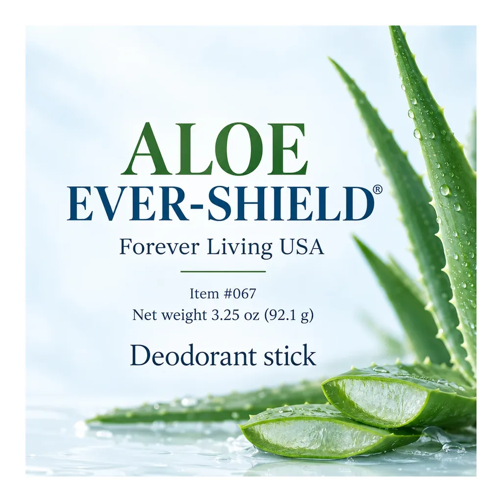 Forever Aloe Ever-Shield — Size and code Forever Aloe Ever-Shield product code 067 and 3.25 oz net weight