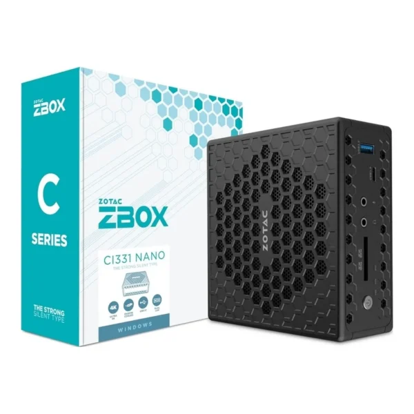 ZOTAC CI331 Nano Celeron N5100 Mini PC, 4GB RAM, 120GB SSD, Windows 10 Pro | ZBOX-CI331NANO-BE - Image 1 ZOTAC CI331 Nano Celeron N5100 Mini PC, 4GB RAM, 120GB SSD, Windows 10 Pro | ZBOX-CI331NANO-BE