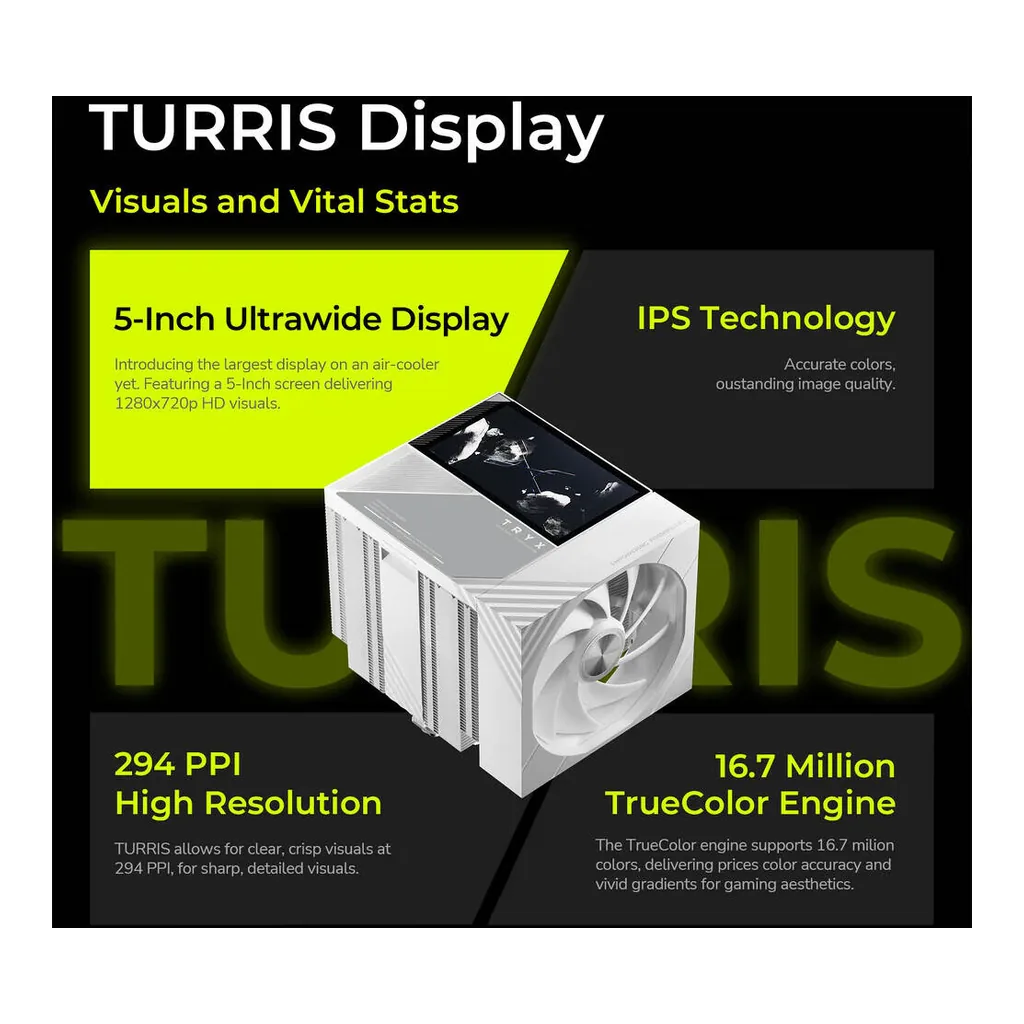 TRYX TURRIS 620 Dual-Tower Air CPU Cooler, White | H-T620N-DM2M-G0W - Image 7 TRYX TURRIS 620 Dual-Tower Air CPU Cooler, White | H-T620N-DM2M-G0W