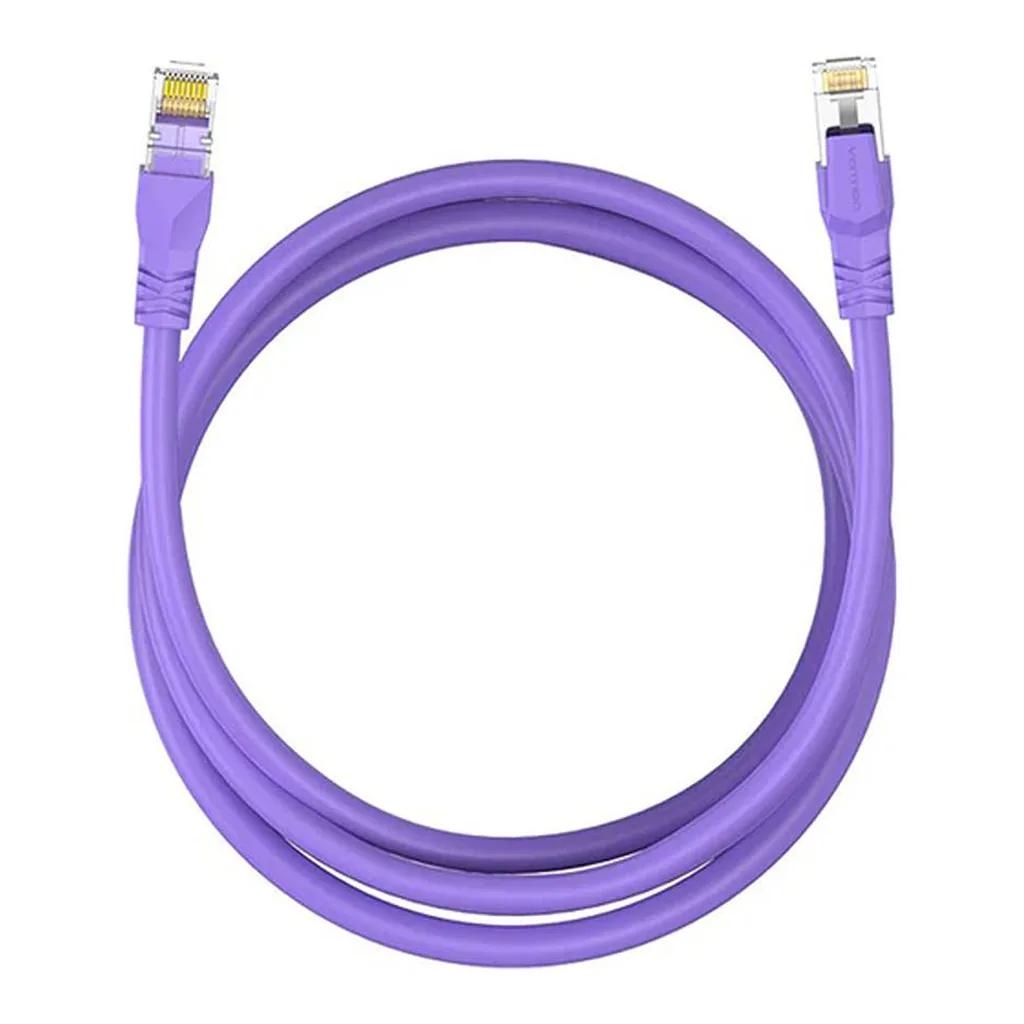 0a663c80c4a0908390611f6dd30b55bd-hi.jpg Vention Cat.6a S/FTP Patch Cord, 26AWG, Up to 10Gbps Data Transmisson, OFC Standard, RJ45 Plug, PVC Enclosure, Copper Conductor, 1M Cable Length, Purple