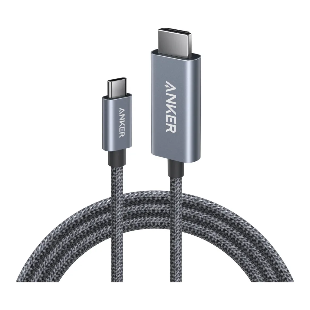 0db2b7b1c3a3beea09893fa9b48db53b-hi.jpg Anker Nano USB-C to HDMI Cable, 4K@60Hz with HDR Quality, Nylon Braided, Nickel-Plated Connector and Aluminum Exterior, 1.8M Cable Length, (6ft) Black