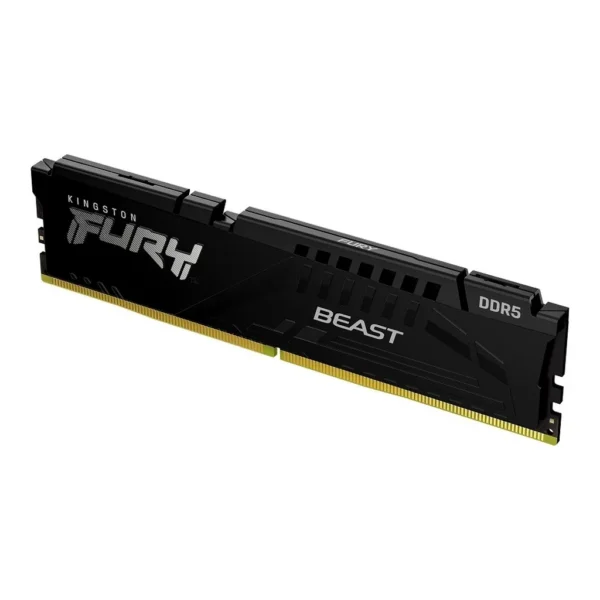 Kingston Fury Beast DDR5 Memory, 16GB (1x16GB) DRAM Capacity, 5600MHz Tested Speed, 40-40-40 Latency, 1.25Voltage, Black, Single Kit | KF556C40BB-16 - Image 1 Kingston Fury Beast DDR5 Memory, 16GB (1x16GB) DRAM Capacity, 5600MHz Tested Speed, 40-40-40 Latency, 1.25Voltage, Black, Single Kit | KF556C40BB-16 - Image 1