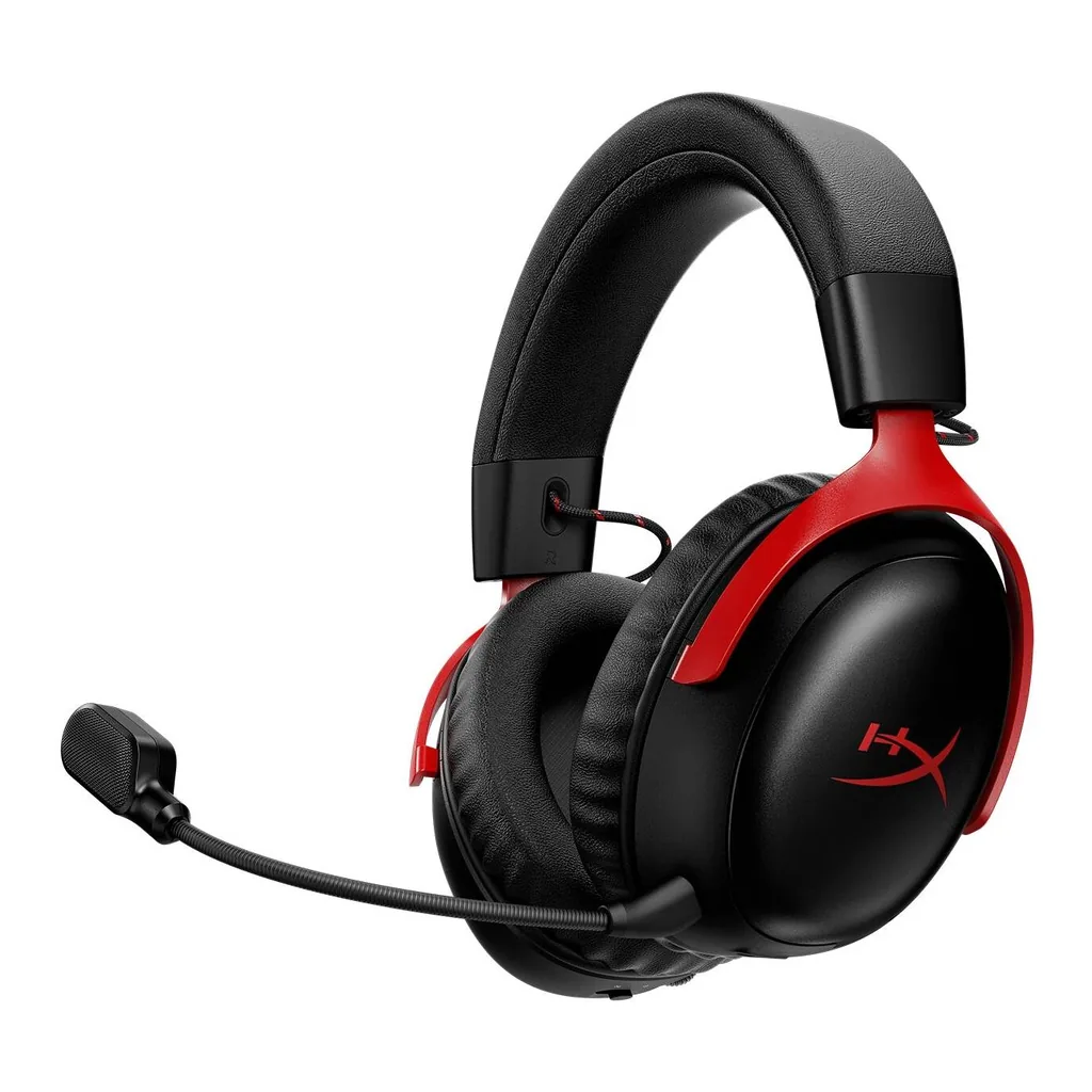 0dc6514f726750fb4835fc297c66e3e0-hi.jpg HP HyperX Cloud III S Wireless Gaming Headphones, 53mm Angled Drivers, Memory Foam Padding, Premium Leatherette Surface, Electret Condenser Microphone, Polar Pattern, Black/Red