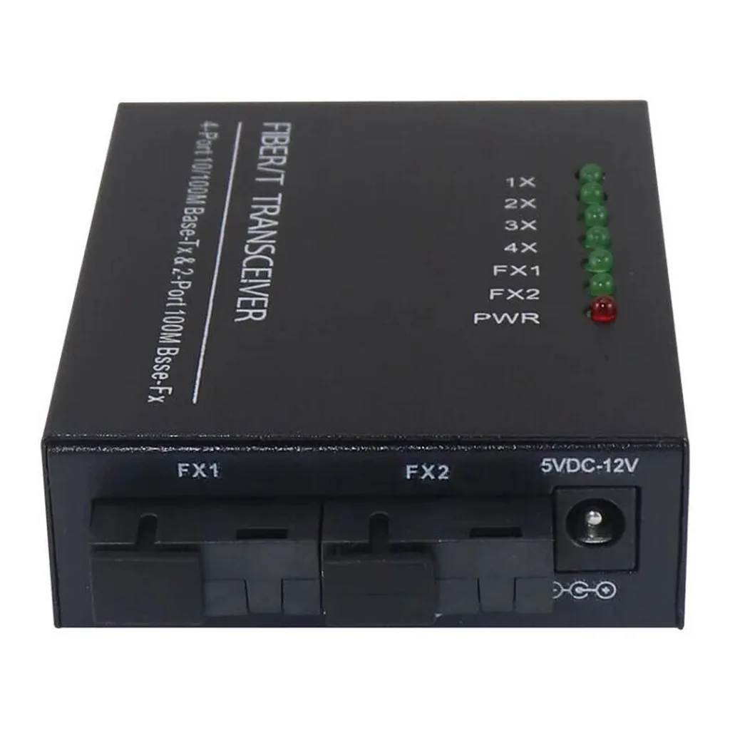 0ddc89e06b91c1bb70f592043c53ae52-hi.jpg 2 Fiber Port & 4 LAN Port 10/100M Ethernet Switch Fiber Optic Switch, Black | SIX202508008888