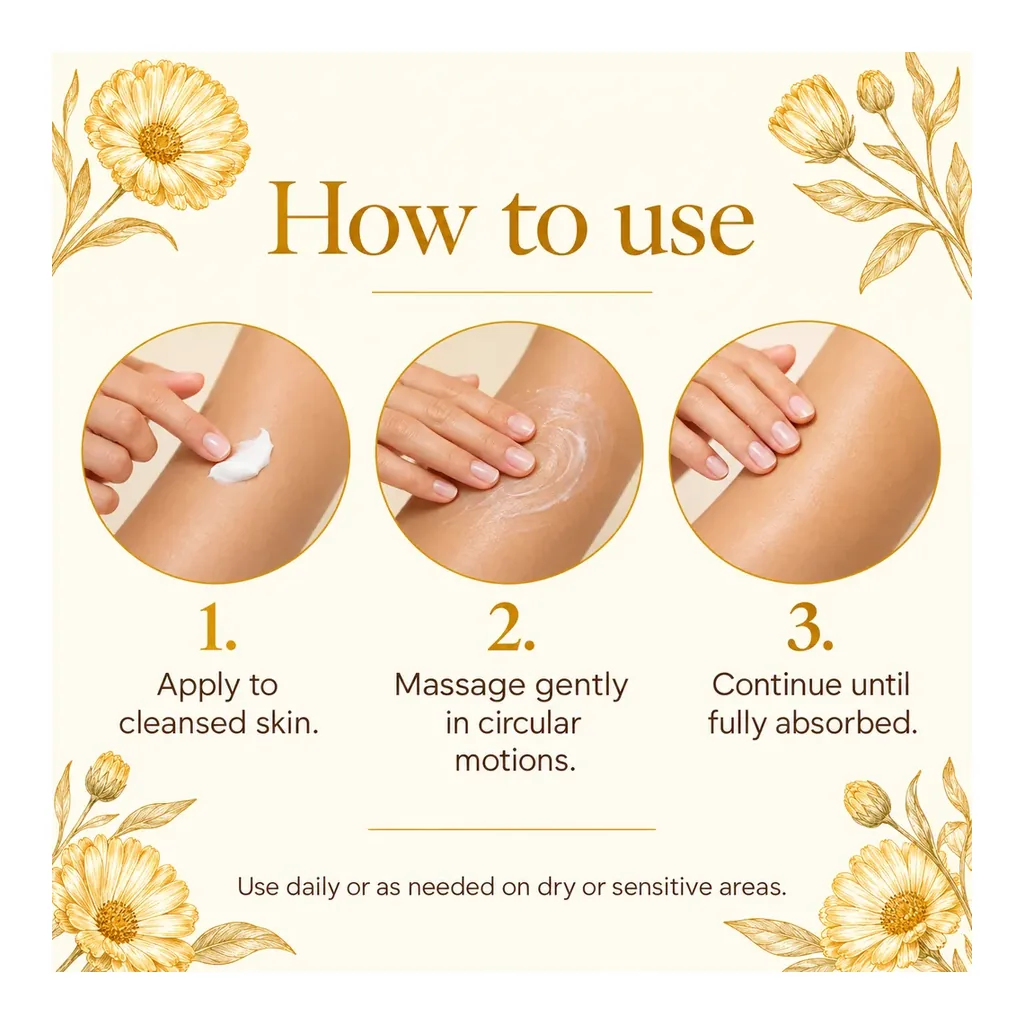 Farmasi Calendula Cream Balsam — How to use How to apply Farmasi Calendula Cream Balsam to cleansed skin