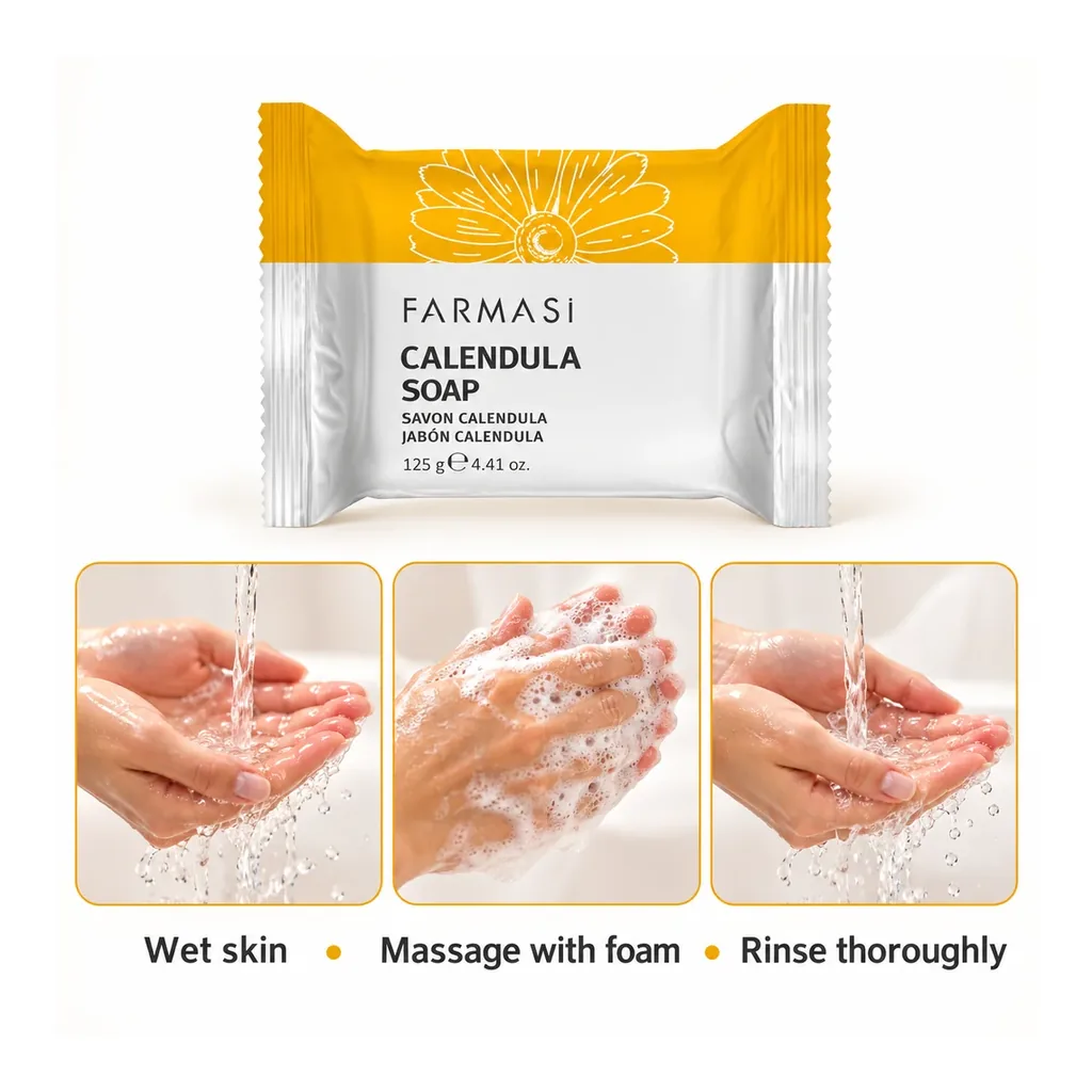 1000329-04-how-to-use Farmasi Calendula Soap 125 g