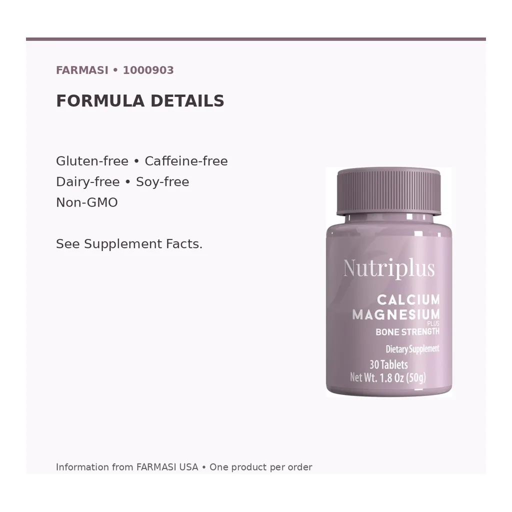 FARMASI Nutriplus Calcium Magnesium Plus – 30 Tablets – Verified formula and format FARMASI Nutriplus Calcium Magnesium Plus – 30 Tablets – Verified formula and format