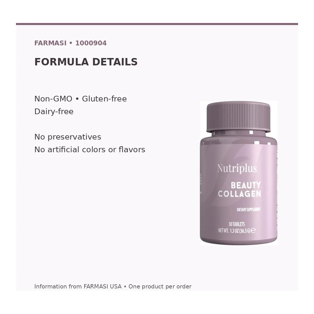 FARMASI Nutriplus Collagen Tablets 30 Tablets — Formula details FARMASI Nutriplus Collagen Tablets 30 Tablets — Formula details