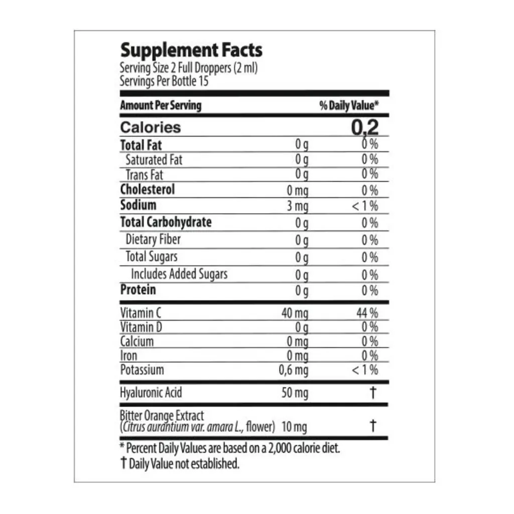 FARMASI Nutriplus Hydro Drops – 30 mL – Official Supplement Facts FARMASI Nutriplus Hydro Drops – 30 mL – Official Supplement Facts