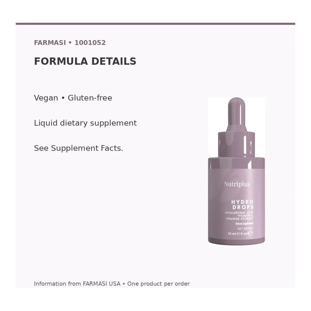 FARMASI Nutriplus Hydro Drops – 30 mL – Verified formula and format FARMASI Nutriplus Hydro Drops – 30 mL – Verified formula and format