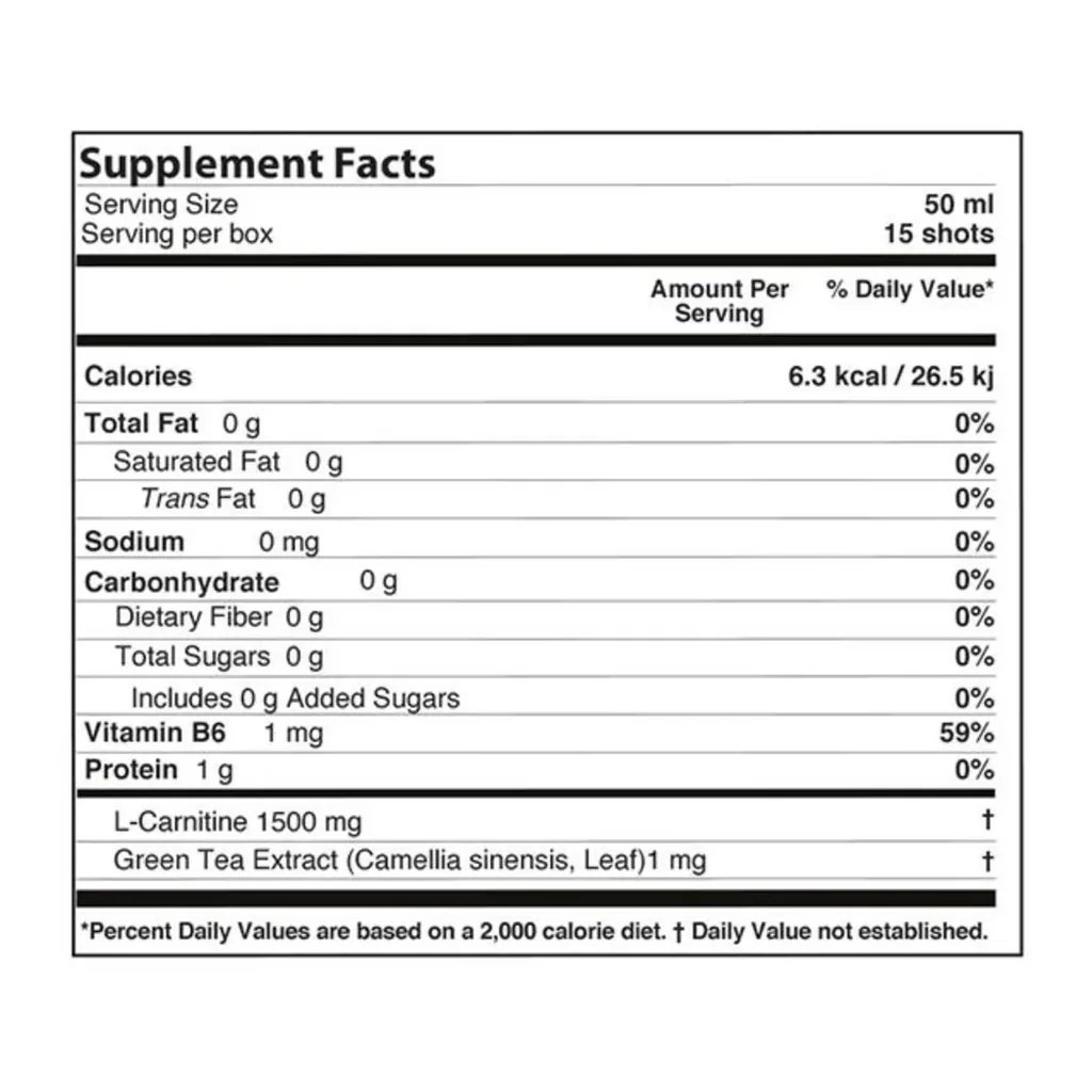 FARMASI Nutriplus L-Carnitine Shot, 15 × 50 mL – Official Supplement Facts FARMASI Nutriplus L-Carnitine Shot, 15 × 50 mL – Official Supplement Facts