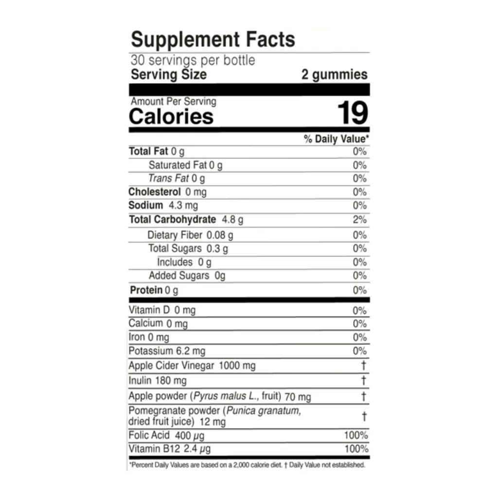 FARMASI Nutriplus Apple Cider Vinegar Gummies – 60 Gummies – Official Supplement Facts FARMASI Nutriplus Apple Cider Vinegar Gummies – 60 Gummies – Official Supplement Facts