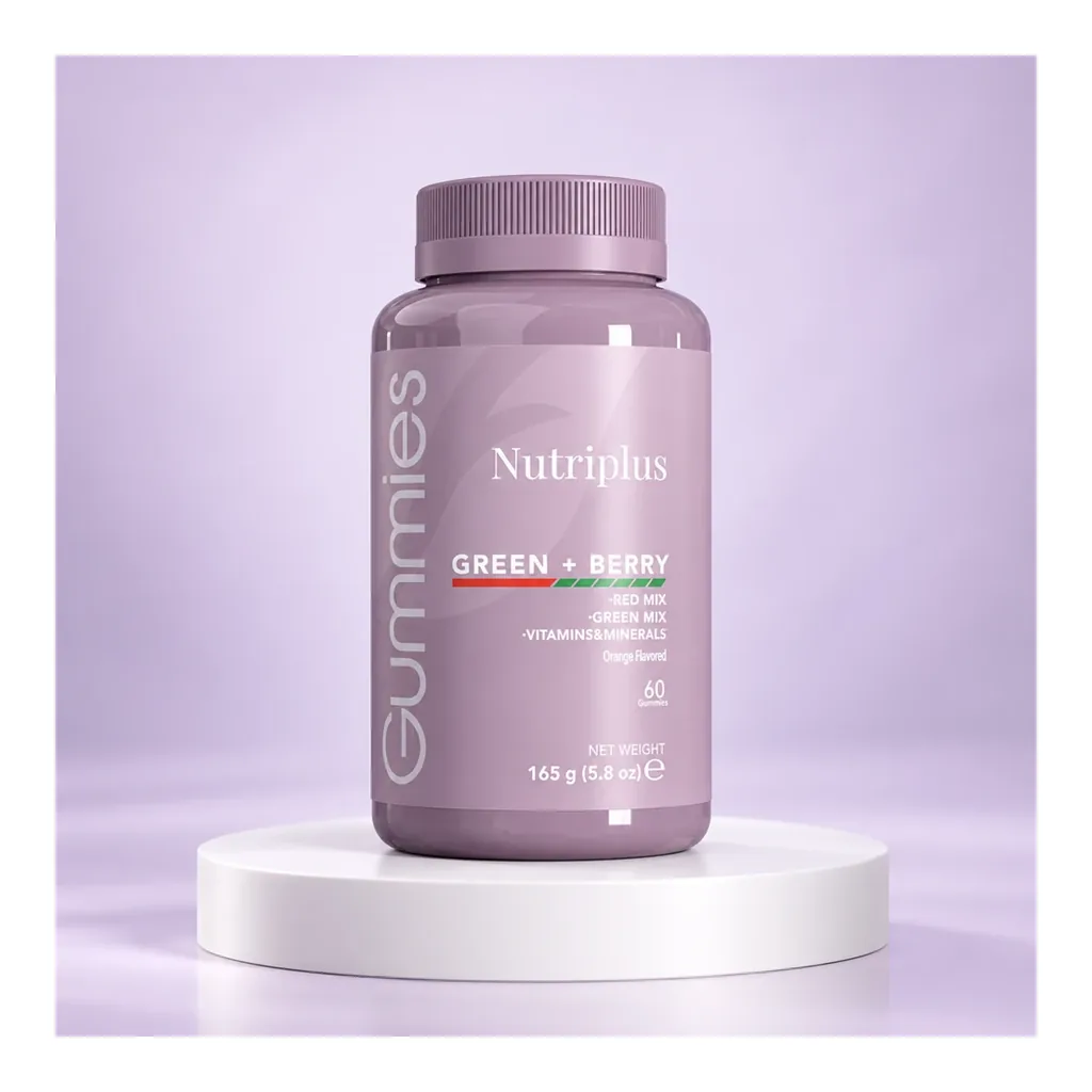 FARMASI Nutriplus Green & Berry Gummies, 60 Gummies – Studio presentation FARMASI Nutriplus Green & Berry Gummies, 60 Gummies – Studio presentation