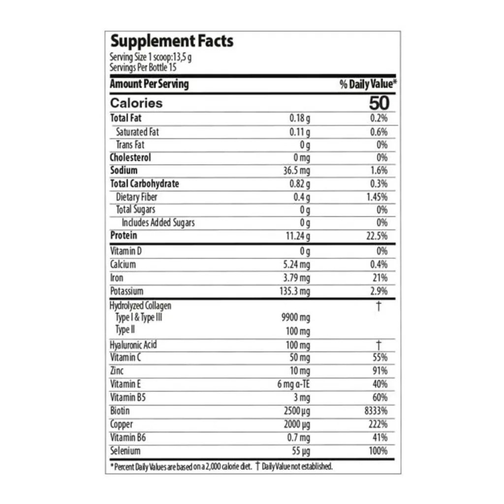 FARMASI Nutriplus Beauty Booster Collagen – Chocolate, 210 g – Supplement Facts FARMASI Nutriplus Beauty Booster Collagen – Chocolate, 210 g – Supplement Facts