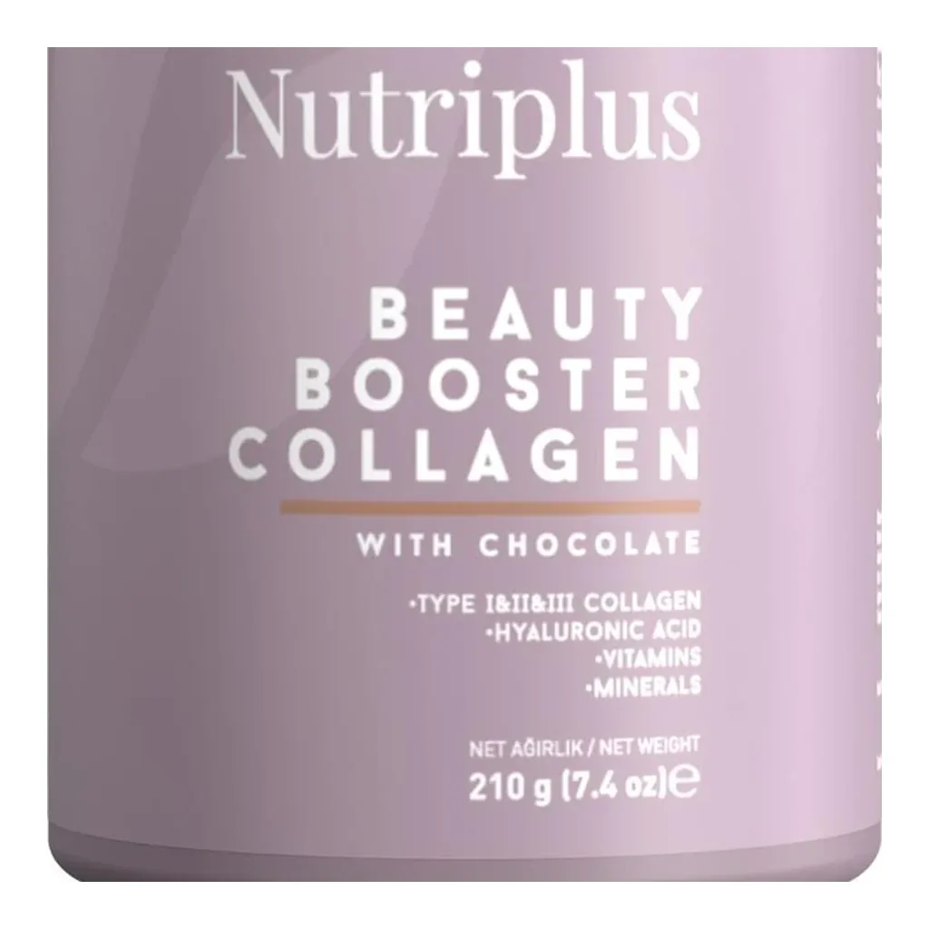 FARMASI Nutriplus Beauty Booster Collagen – Chocolate, 210 g – Packaging detail FARMASI Nutriplus Beauty Booster Collagen – Chocolate, 210 g – Packaging detail