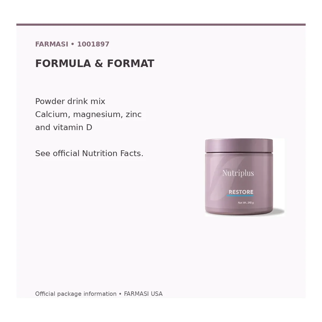 FARMASI Nutriplus Restore, 240 g – Verified formula and format FARMASI Nutriplus Restore, 240 g – Verified formula and format